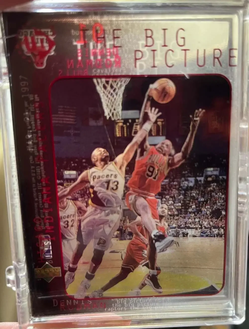 1997-98 Upper Deck UD3 The Big Picture Dennis Rodman Acetate Insert Card